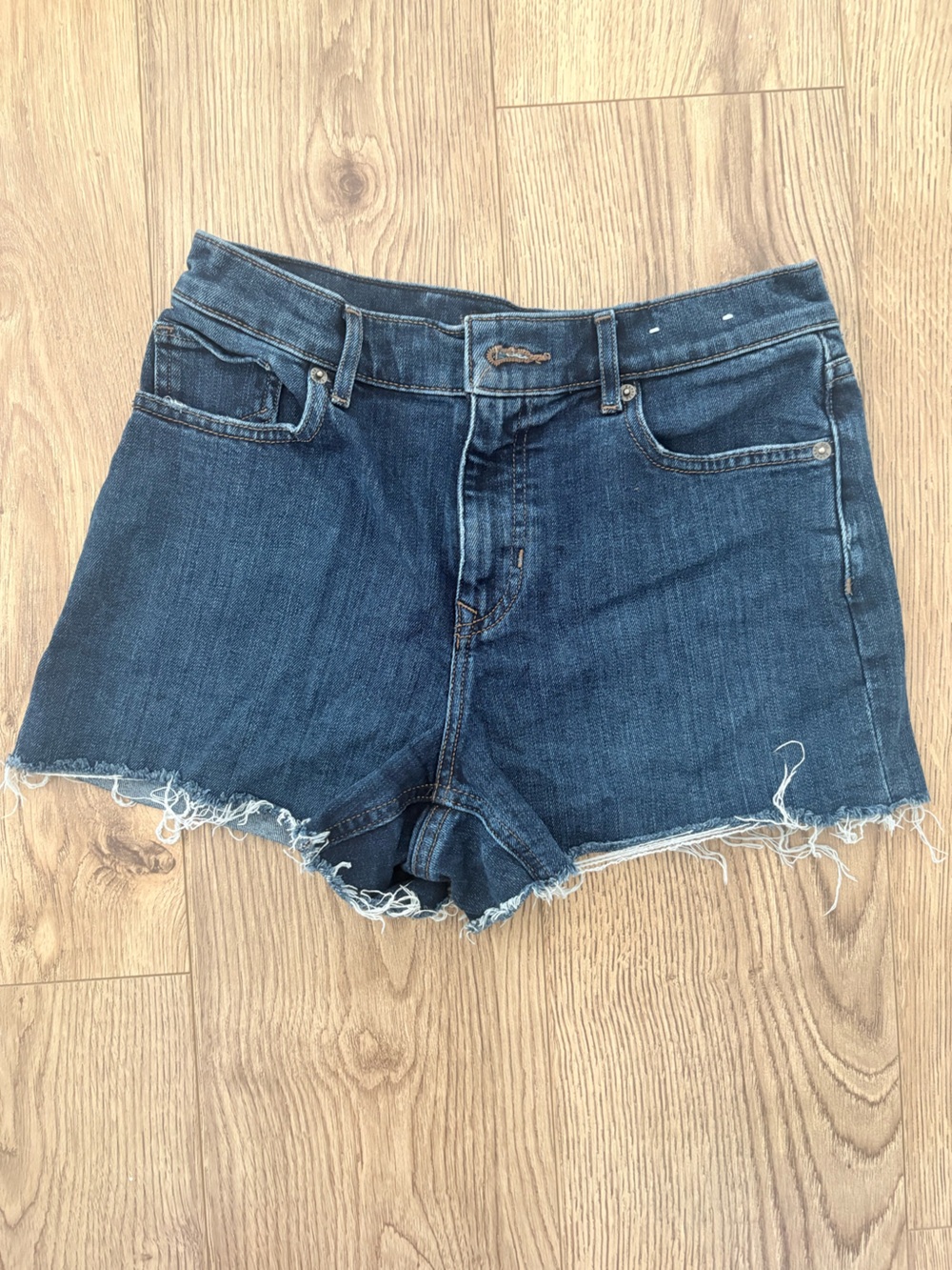 Express Dark Blue Denim Cutoff Shorts